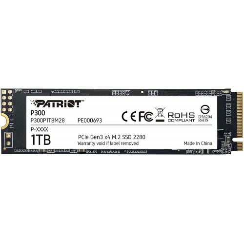 PATRIOT 1TB P300 M.2 2280 PCIE Gen3 x 4 2100MBS/1650MBS Flash SSD P300P1TBM28