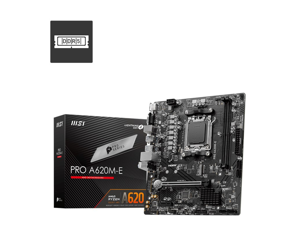 MSI%20PRO%20A620M-E%206400Mhz(OC)%20M.2%20HDMI%20VGA%20mATX%20AM5