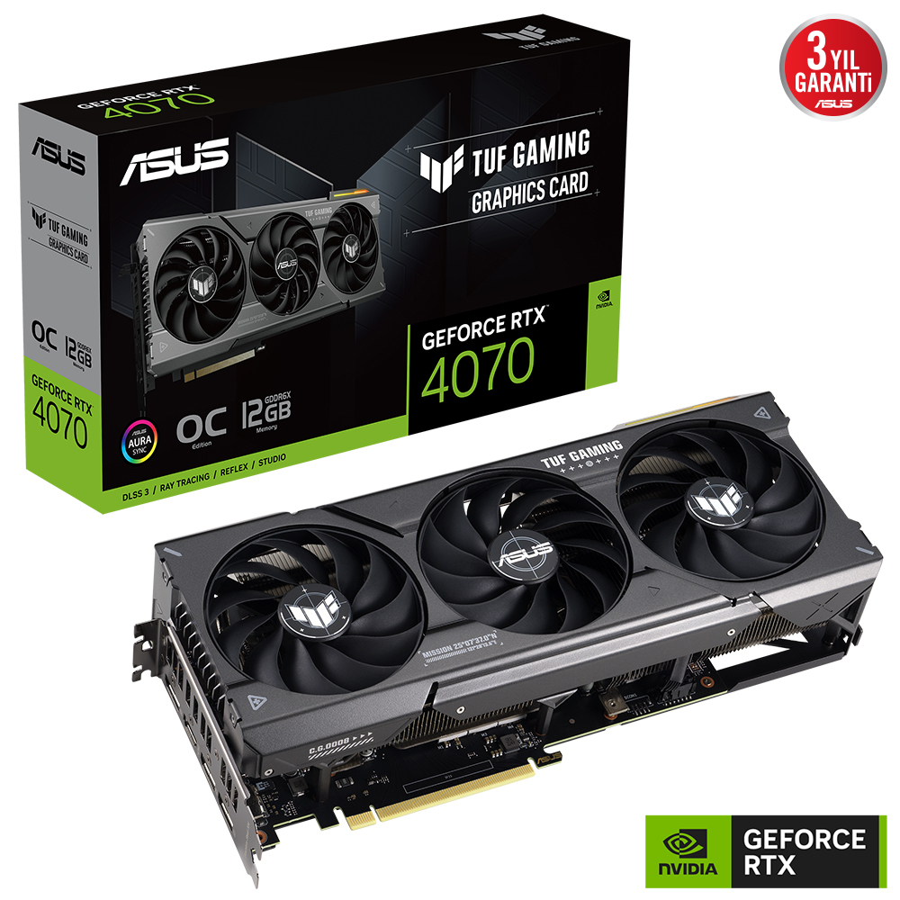 ASUS%20TUF-RTX4070-O12G-GAMING%2012GB%20GDDR6X%20HDMI%20DP%20192Bit