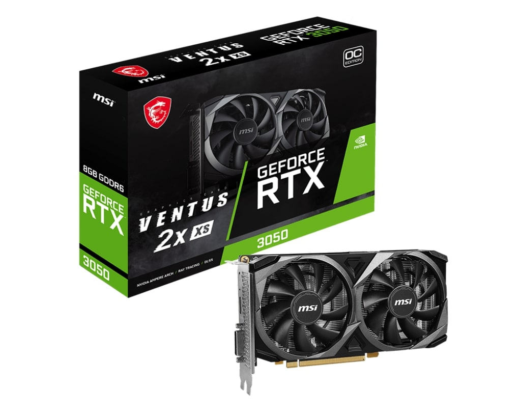 MSI%20GEFORCE%20RTX%203050%20VENTUS%202X%20XS%208G%20OC%20GDDR6%20HDMI%20DP%20DVI%20128Bit