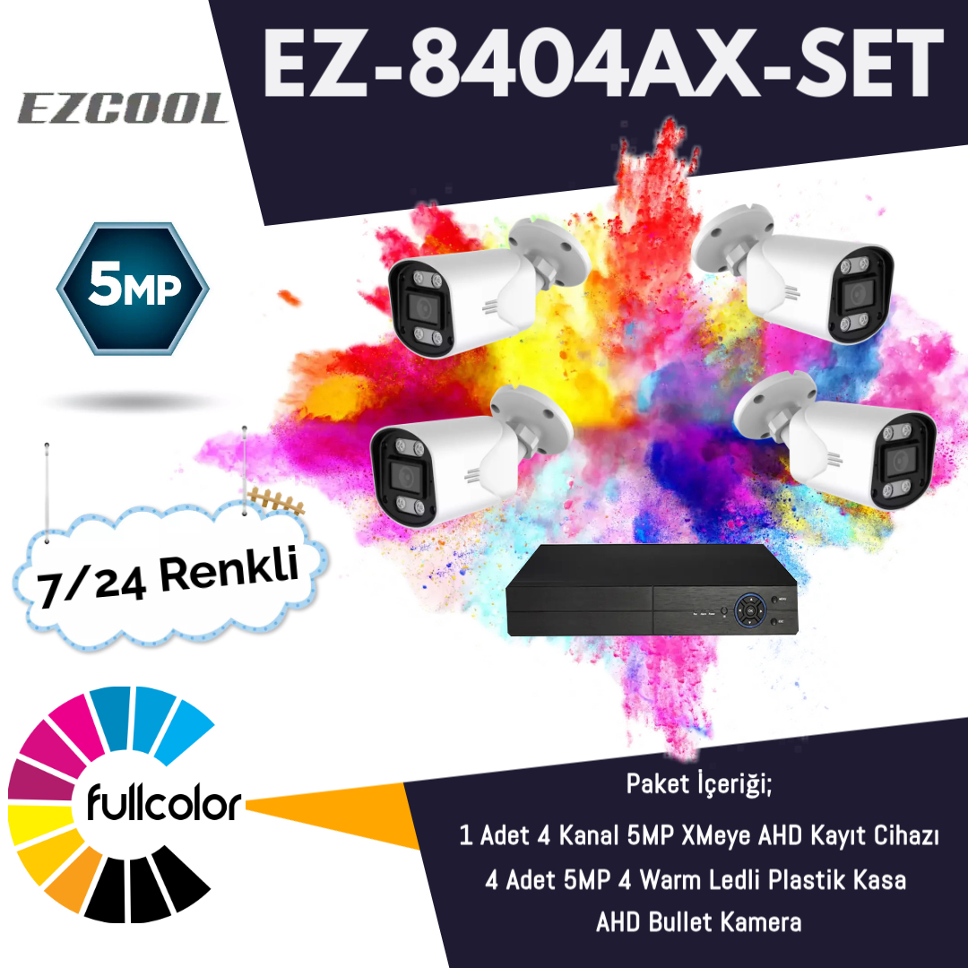 EZCOOL%20EZ-8404AX-SET%205MP%20FULLCOLOR%207/24%20RENKLİ%204LÜ%20SET