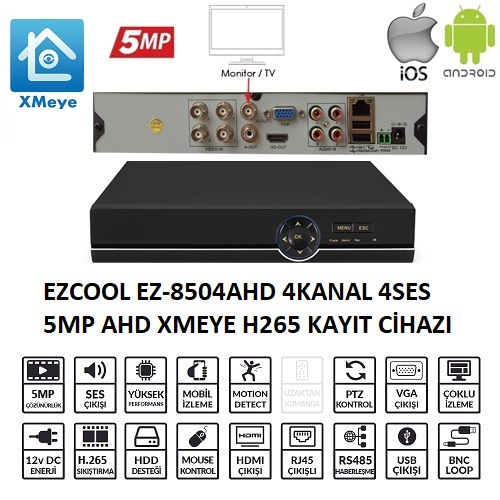 EZCOOL%20EZ-8504AHD%204%20KANAL%205%20MP%201HDD%20XMEYE%20KAYIT%20CİHAZI