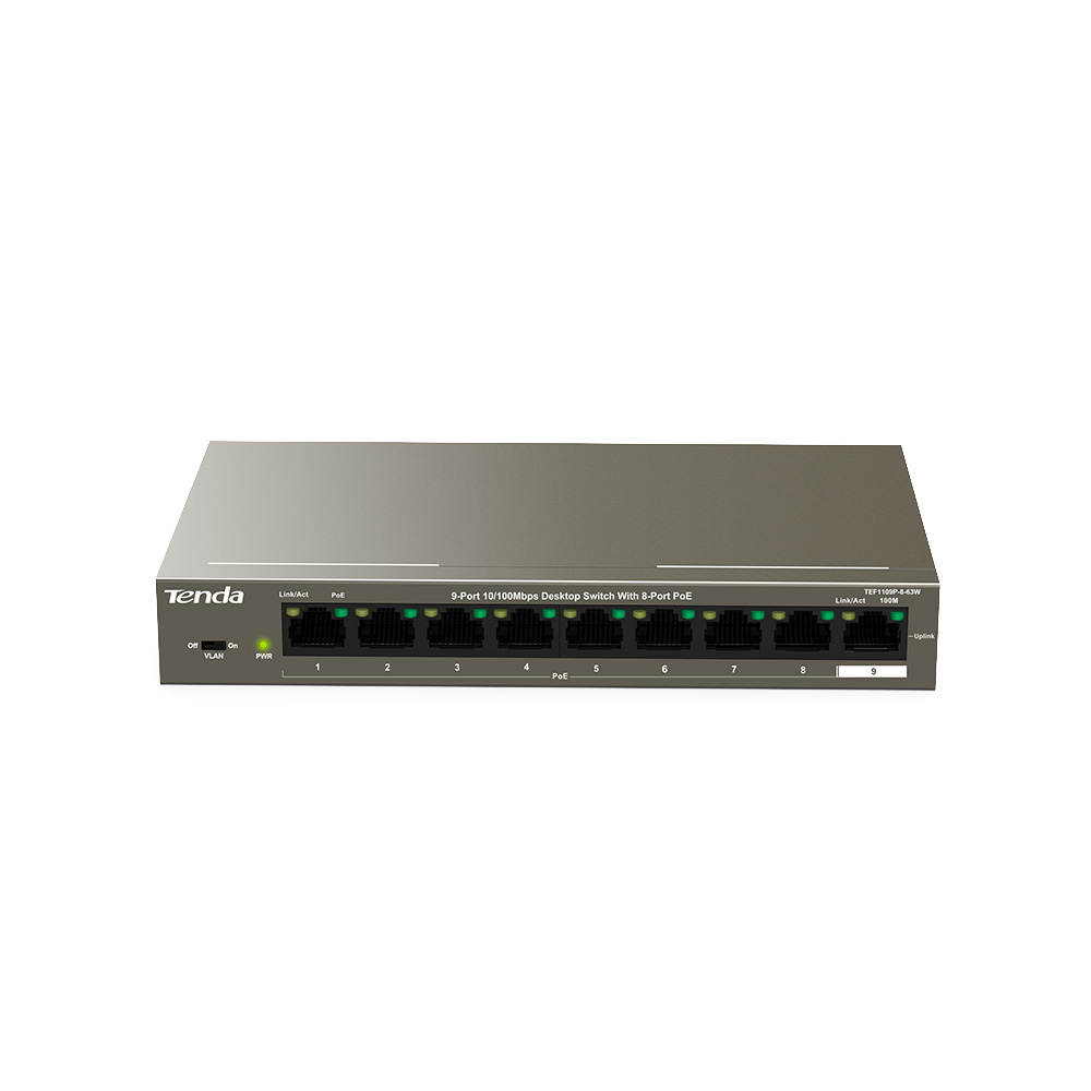 TENDA%20TEF1109P-8-63W%208%20PORT%2010/100%201%20UPLI%20POE%20SWIT