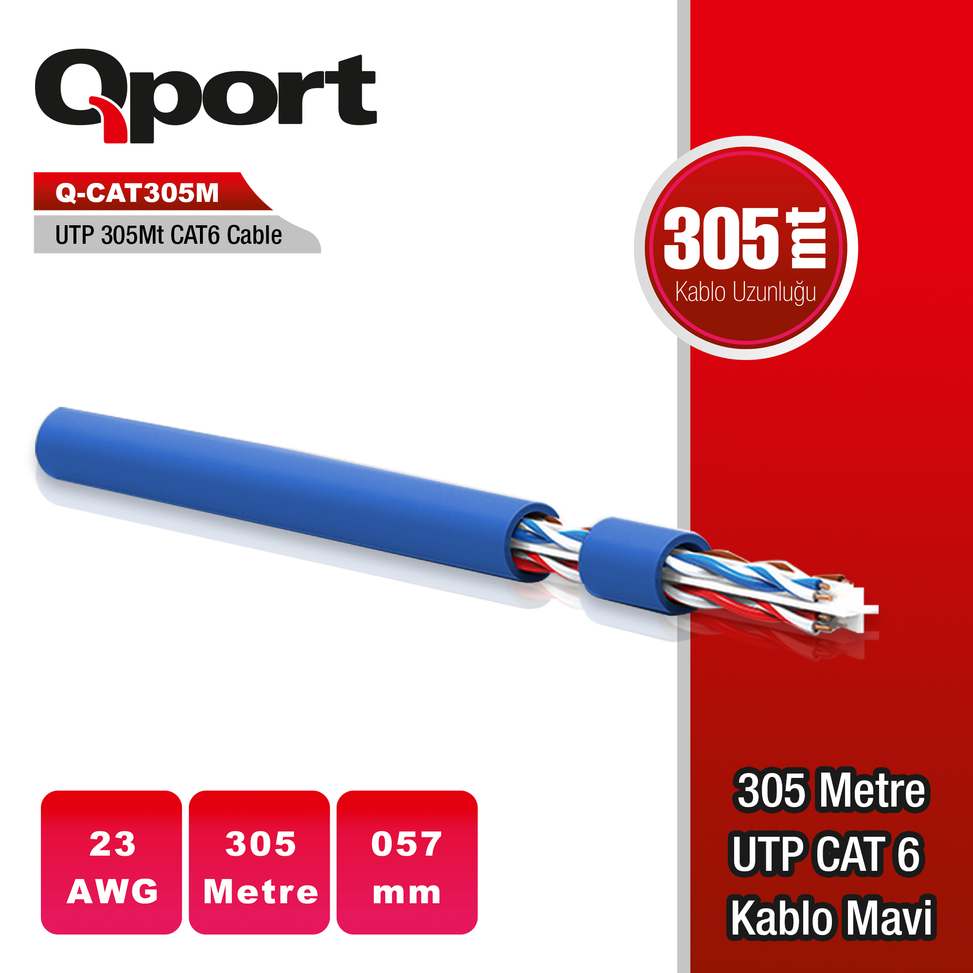 QPORT%20Q-CAT6M%20UTP%20305%20METRE%20UTP%2023AWG%20MAVİ%20NETWORK%20KABLO