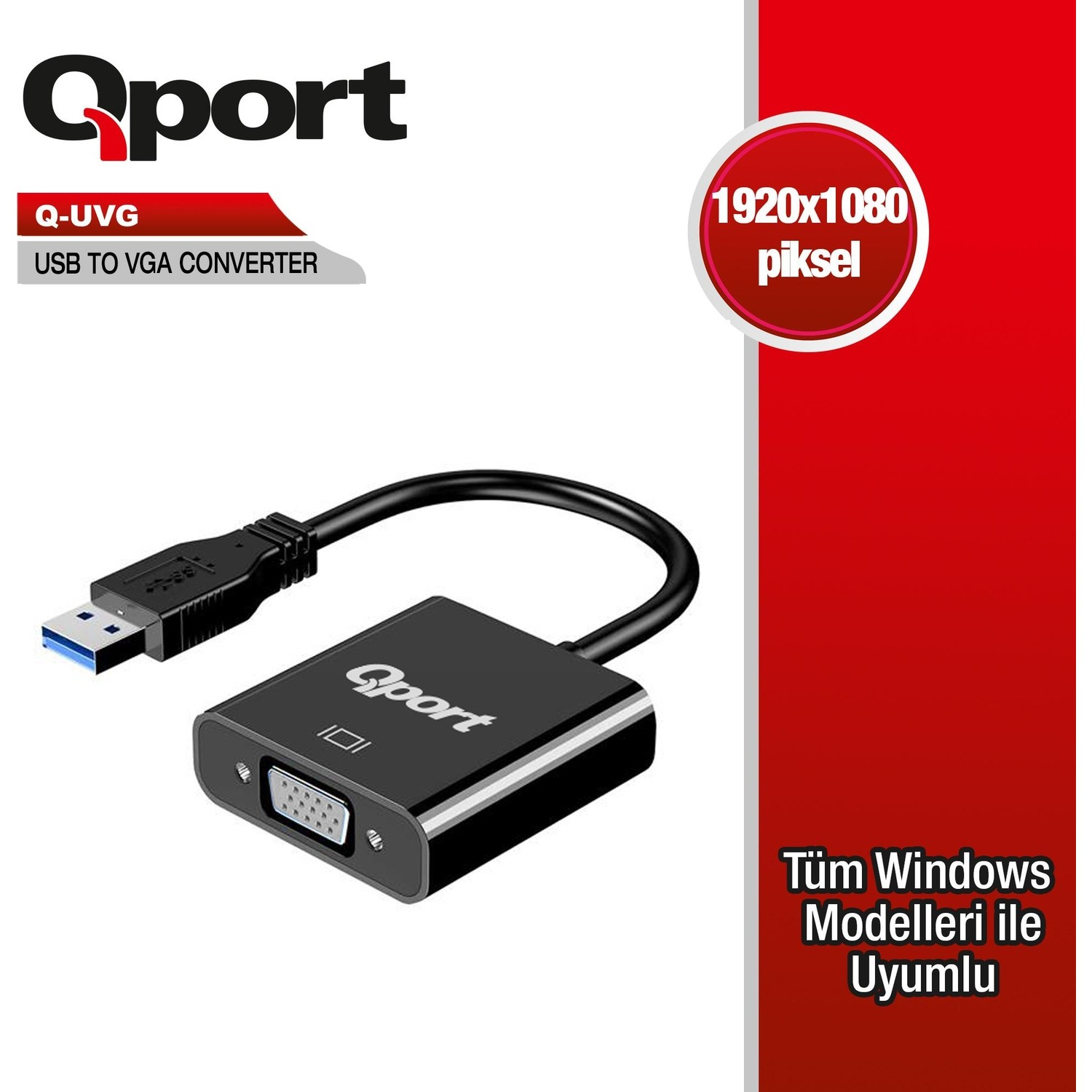 QPORT%20Q-UVG%20USB%203.0%20TO%20VGA%20ÇEVİRİCİ