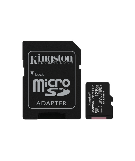 Kingston%20128GB%20microSDXC%20Canvas%20Select%20Plus%20100R%20A1%20C10%20Card%20+%20Adapter